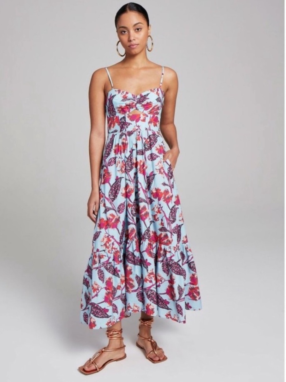 ALC Emilia Printed Cotton‎ Maxi Dress 0